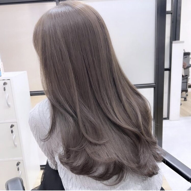 ブリーチなしアッシュベージュグレージュヘアカラー元住吉