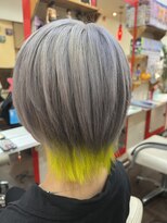 クオーレツー(Cuore2) インナーショートウルフ　グレー×ライムイエロー