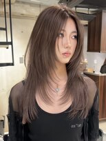 サイン 表参道(SIGN)&nbsp;韓国ヘアーハッシュカットレイヤーカットグレージュブリーチ無し