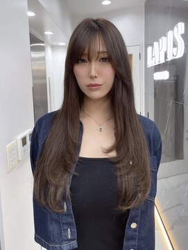 ラピス 渋谷本店(Lapis) シールエクステ/レイヤーカット/チェリーブラウン