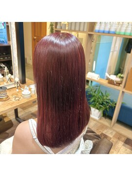 グッドネイバーズ 流山おおたかの森店(GOOD NEIGHBORS) ワインレッドブリーチなしダブルカラー髪質改善5Gトリートメント
