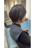 くせ毛を生かしたショートカット/脱白髪染め/白髪ぼかし
