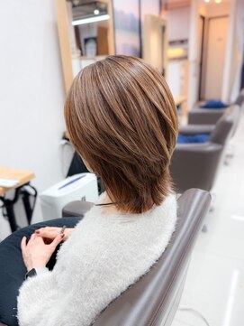 白髪ぼかしハイライトカラー30代40代50代グレージュ