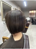 シークレットハイライト×切りっぱなしボブ/透明感グレージュ