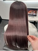 ロングヘアー上品ピンクカラー髪質改善　赤坂見附