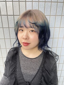 アオ(AO。) ホワイトベージュ/ブルーカラー/ネイビーカラー/外ハネボブ