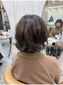 ココアベージュ/バーガンディ/ショート/髪質改善/縮毛矯正/横浜