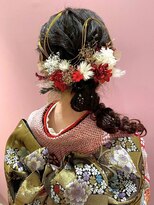 キャパサウス 春日 大野城店(CAPA south) 成人式ヘア 和装ヘア ヘアアレンジ 編み下ろし 20代 10代 黒髪