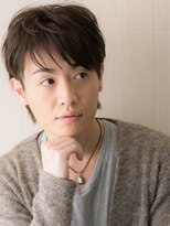 モッズヘアメン 札幌月寒店(mod's hair men) 20代30代斜めバングダークアッシュ大人クロップヘアo札幌月寒