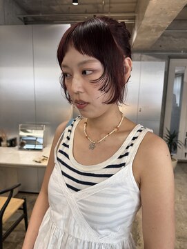 ナヌーク ダイカンヤマ(nanuk daikanyama) ダブルカラー暖色カラーハッシュカットフレンチバングカチモリ