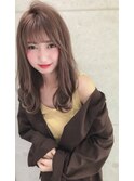 大人かわいい前髪シースルーバングこなれミディアム