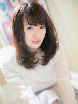 ブルー(BLUE) *CUORE水戸*…毛先パーマのブランジュお嬢様セミディb