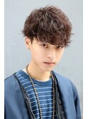 前下がりフェザーマッシュ ソフトツイストパーマ ツーブロック