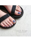 夏フットネイル　ニュアンスネイル