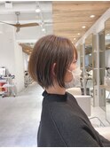 イメチェンひし形シルエット束感ショートマッシュグレーベージュ