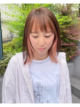 アルティナ(artina) ぱっつん前髪_バングカラー_イヤリングカラー_ペールオレンジ1