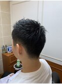 メンズカット×フェード×爽やかアップバング<理容室>