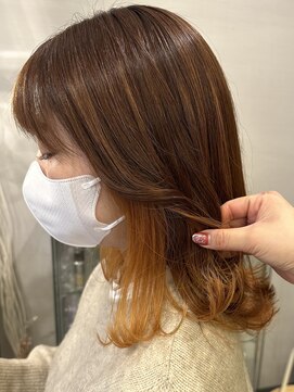 グラム 安城桜井店(gram) インナーカラー_ハイライト_オレンジ