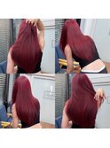 ブリーチなしダブルカラーで作るボルドーカラー