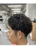 オールバック風ツイストスパイラルパーマ