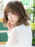 ★くすみベージュ抜け感デジタルパーマ小顔ウルフ20代30代★1