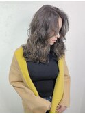 フレンチベージュ前髪カット、ヘアアレンジ