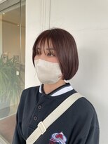 サラ ビューティー サイト 古賀店(SARA Beauty Sight) ブリーチなし透明感カラー/暖色/オレンジブラウン/ボブ