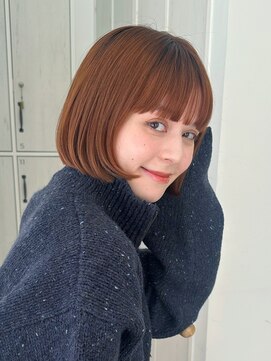 ガーデンヨコハマ(GARDEN YOKOHAMA) ミニボブオレンジベージュブラウン切りっぱなし暖色イメチェン