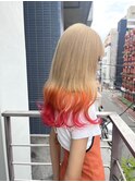グラデーションカラー　オレンジ×レッド