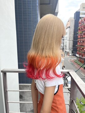 シィーム(cime) グラデーションカラー　オレンジ×レッド