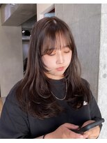 ワンズ リー 上大岡店(One's ly)&nbsp;レイヤー/顔まわりウルフ_くすみブラウン髪質改善【上大岡】