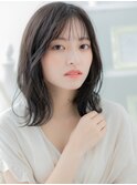 黒髪グレージュアッシュくせ毛風外ハネロブc5上尾20代30代40代