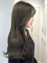 ガーデンヨコハマ(GARDEN YOKOHAMA) カーキオリーブ寒色ブリーチなし透明感冬カラーロング韓国風小顔