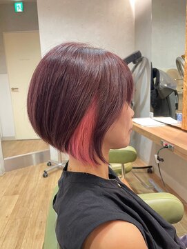 アニュー ヘア アンド ケア(a New hair&care) 透明感ピンクイヤリングカラー大人ボブ