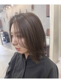 透明感ハイライトカラー外ハネボブレイヤー