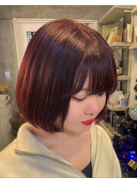 アトリエ エス atelier es HAIRDESIGN ワインレッド