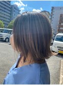 デザインカラー／レイヤーカット/ウエットヘア/オリーブベージュ
