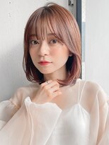 アグノス 青山(Agnos) ミディアムヘア 暗めカラー デザインカラー くびれヘア