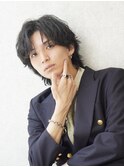 【縦落ちメンズミディアムウルフ】