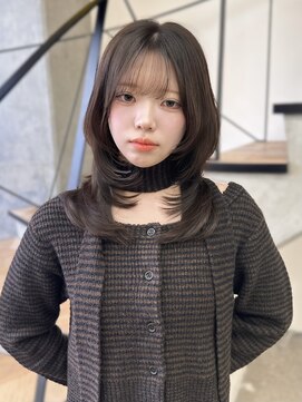 ミリ(mm) レイヤーカット オリーブベージュ カラー 韓国 髪質改善 仙台