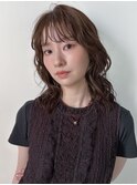 デジタルパーマ/ミディアムレイヤー/韓国巻き風/顔周りカット