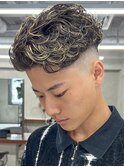 メンズ短髪フェードツイストメッシュジェットスペイン極道