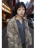 ネルケ 立川(nelke)&nbsp;暗髪ショートボブシースルーバング外ハネ立川小顔