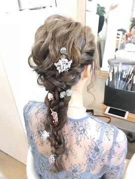 ロカット サロン(Roquat Salon) ブライダル二次会編みおろしヘアアレンジ【立川/国立/立川】