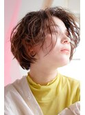 大人ウェーブ/ミディアムパーマ/長め前髪/デジタルパーマ/30代◎