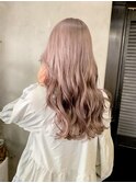 【schon】ベージュ×ミルクティー×前髪×イヤリングカラー