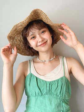 ユイル(Uil) 似合わせ小顔ボブ×ベージュカラー デザインカラー