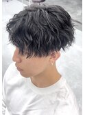 波巻きパーマ_メンズマッシュカット