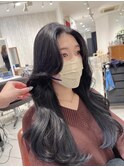 ブルーブラック×韓国式レイヤー