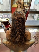 グリッツ (GLITZ) ハーフアップ 編み下ろし ロング お呼ばれヘア 結婚式